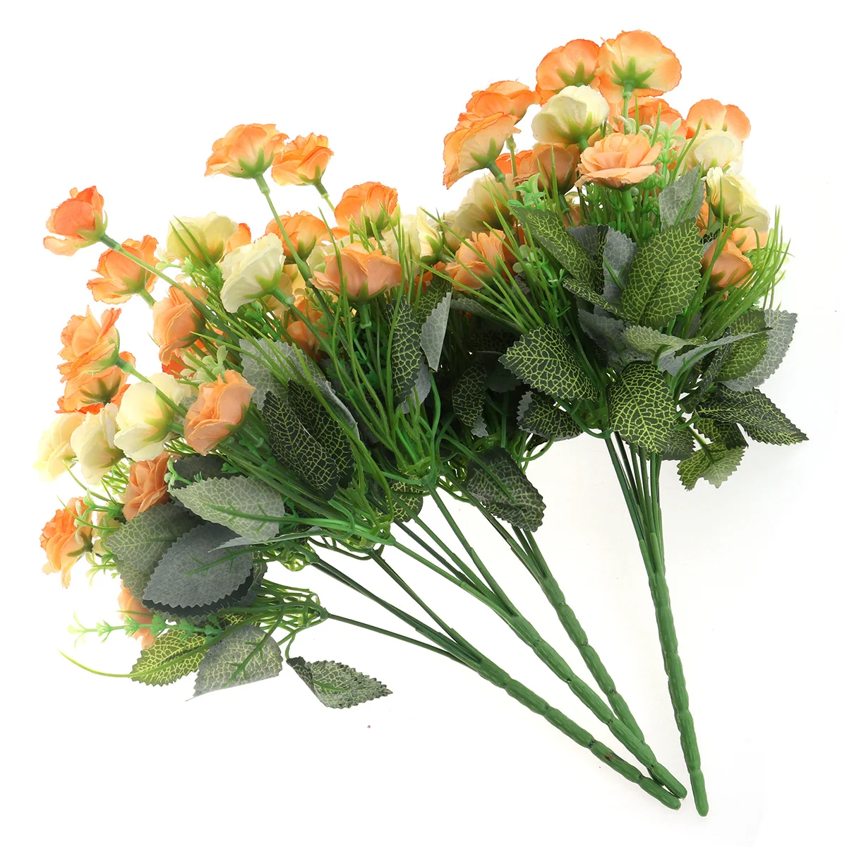 

5pcs Mini Artificial Flowers Single Stem Silk Roses Fake Plants For Wedding Party Home Decoration Simulation Flowers Orange