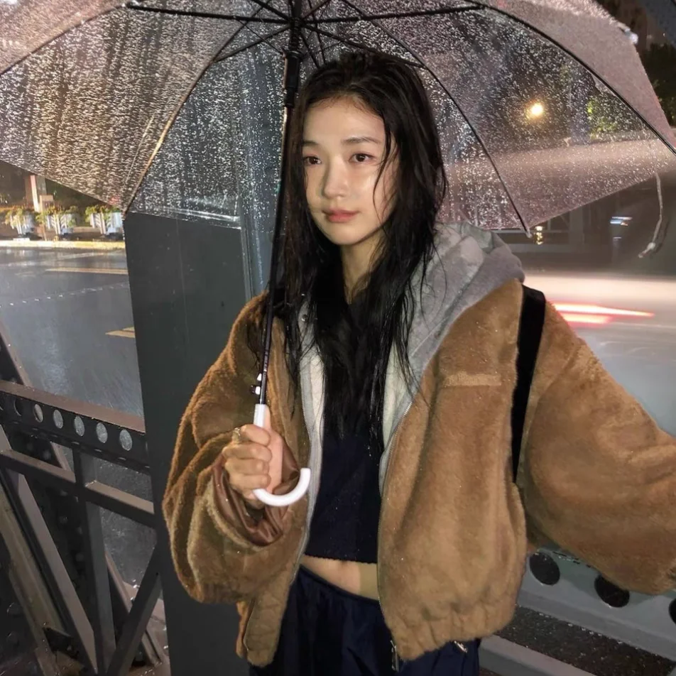 معطف TheBarnet Winter 2025 ort لامب فرو جايت بياقة واقفة من الجلد والفراء للنساء ملابس خارجية #2