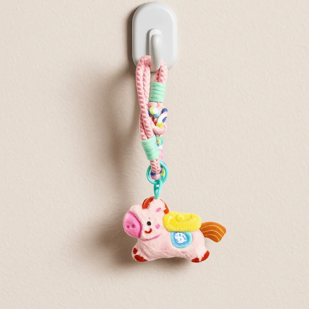 Animal en peluche mignon cheval mots de bénédiction année du cheval zodiaque poney Figurine dessin animé chinois nouvel an cadeau cheval ornement