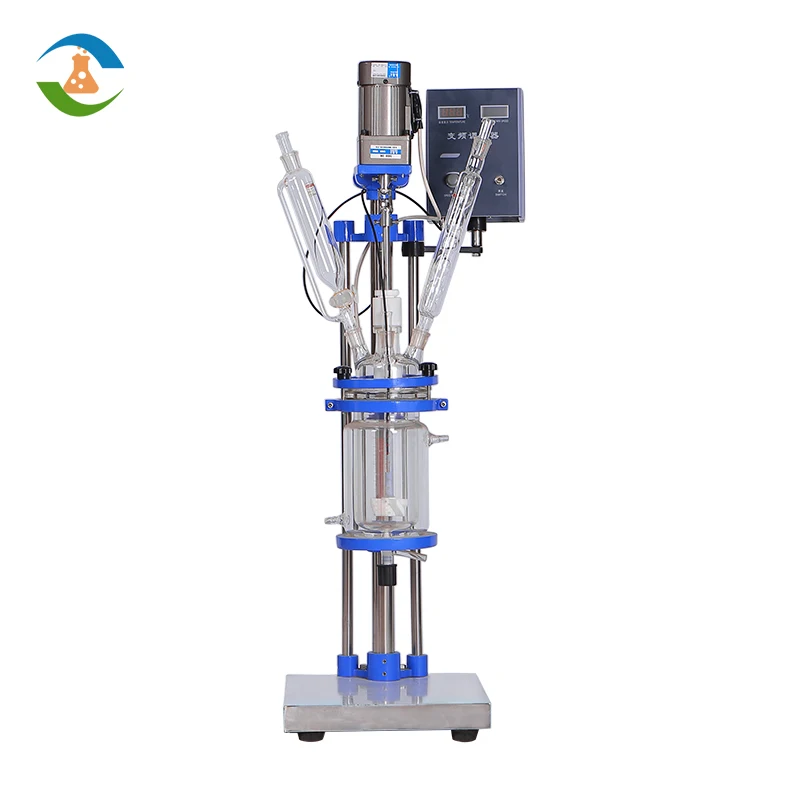2l Chemical Mini Mixer Vacuum Distillation Jacketed Glass Reactor with Condenser