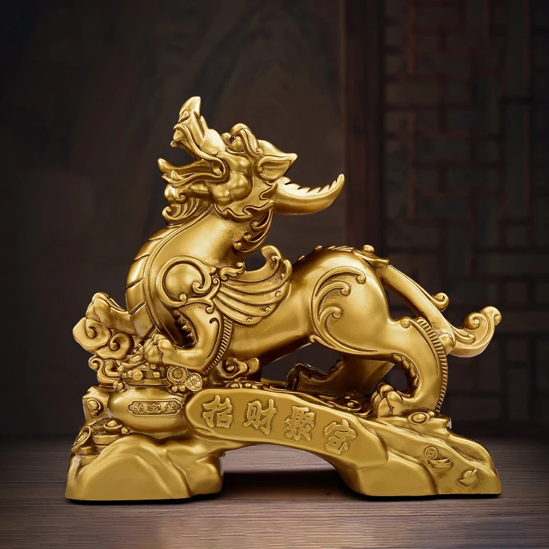 

Ancient Divine Beast Ornaments Brave Troops Resin Sculpture Decoration, Home Office Desktop Crafts Arts Statue, Chinese Mascot