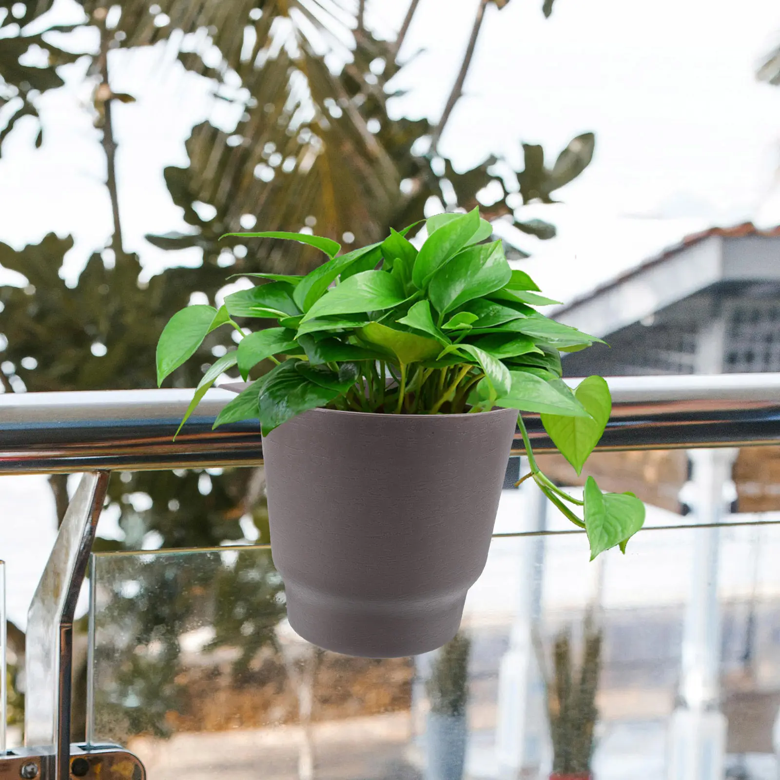 Self Watering Planter Plastic Flower Pot for Succulents Indoor Plants Automatic Watering Decorative Flower Container for Balcony view 2