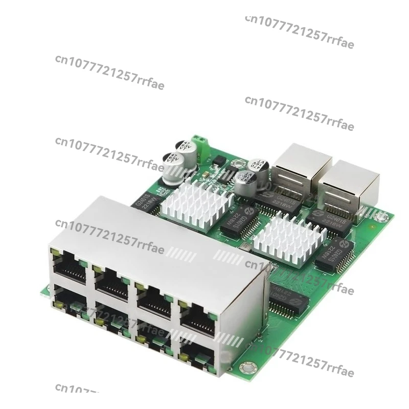 10 Port Full Gigabit Switch Module, Industrial Grade Built-in Network Communication Network Port Expansion Board, 8-way POE