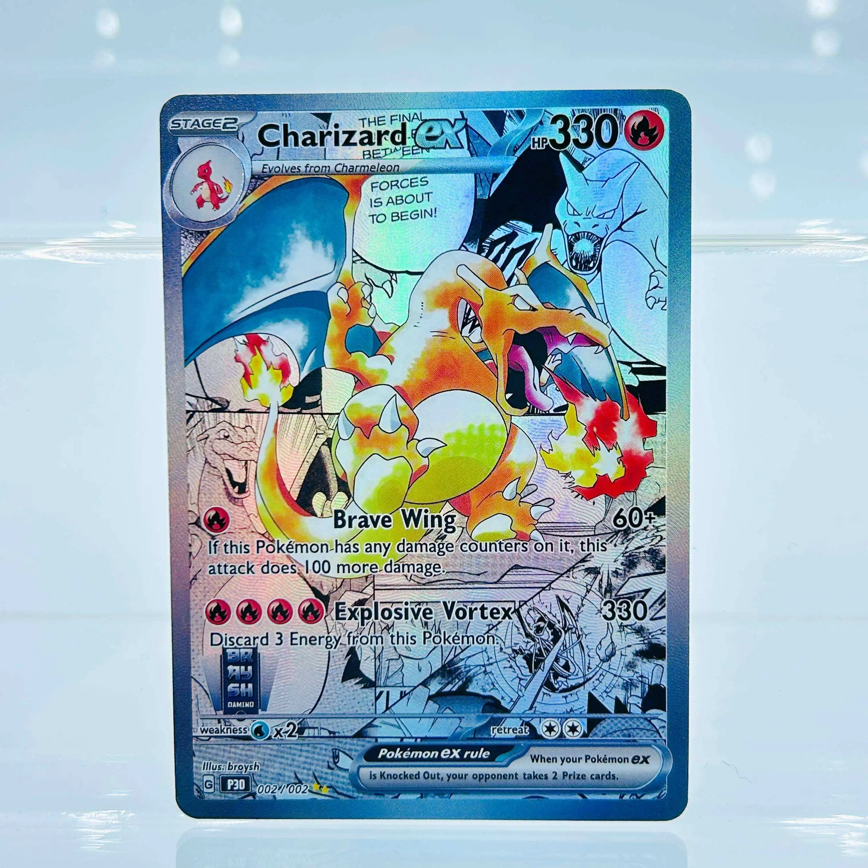 Pokemon Charizard ex Card 002/002 Custom Texture DIY Mint Condition Collectible Trading Card
