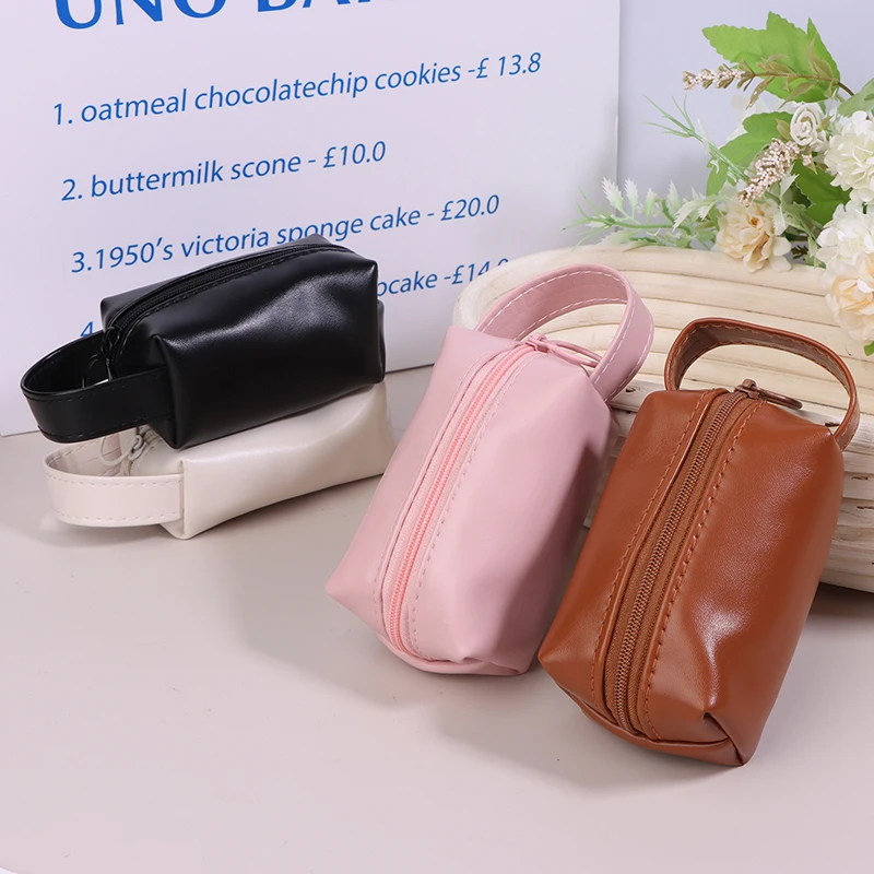 Portable Women Makeup Bag For Purse PU Cosmetic Bag Waterproof Toiletry Bag Mini Lipstick Bag Cosmetic Pouch Travel Organiser