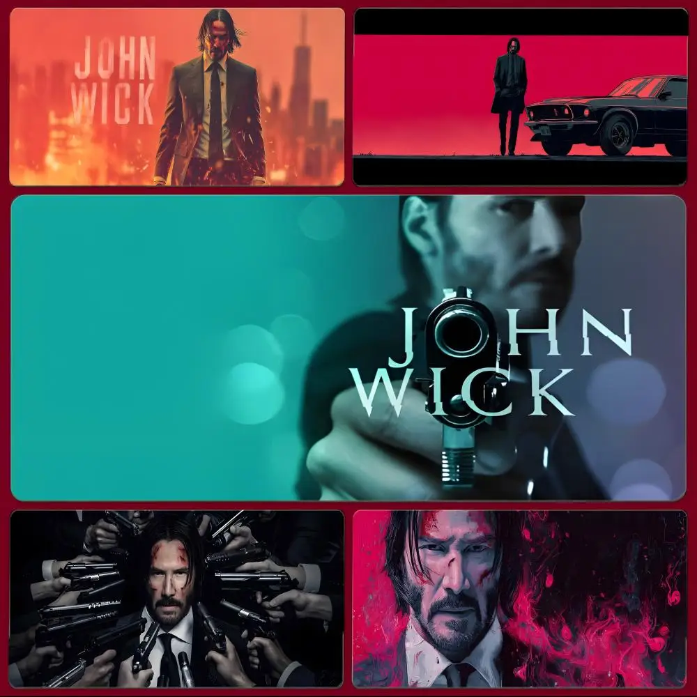 action movie poster J-John Wick Mouse Pad Large Gaming Mousepad with Stitched Edges Thickened Desk Mat PC