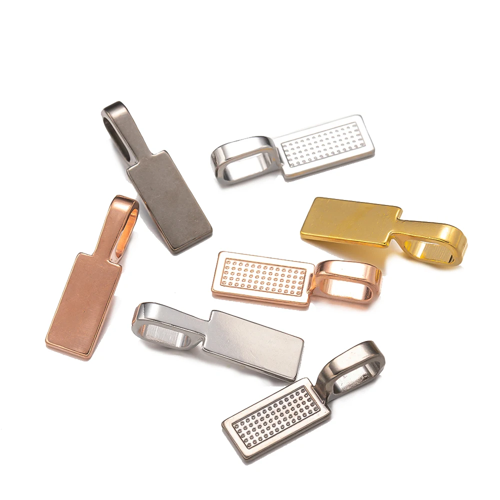 20/50Pcs Teardrop Heart Square Metal Pendants Cabochon Base For DIY Necklace Bracelet Jewelry Making Accessories Deco Parts Bulk