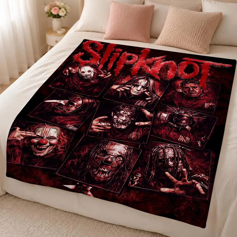 Music S-Slipknot American Heavy Metal Band Throw 320g Soft Flannel Fleece Throw Blanket Cover Sofa Bed Dorm Nap Gift