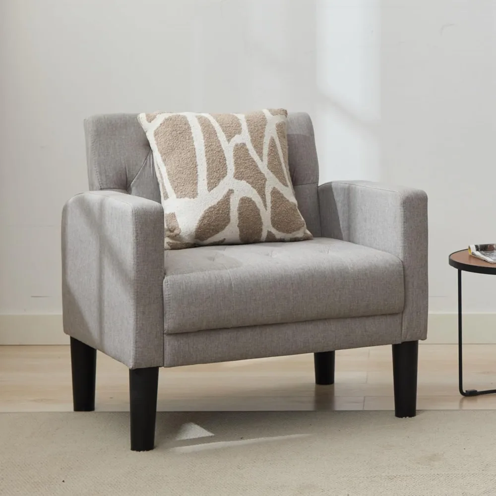 

Accent Chair Comfy Living Room Chair Tufted Mid Century Modern Accent Chairs Cozy Upholstered Reading Armchair, Customized