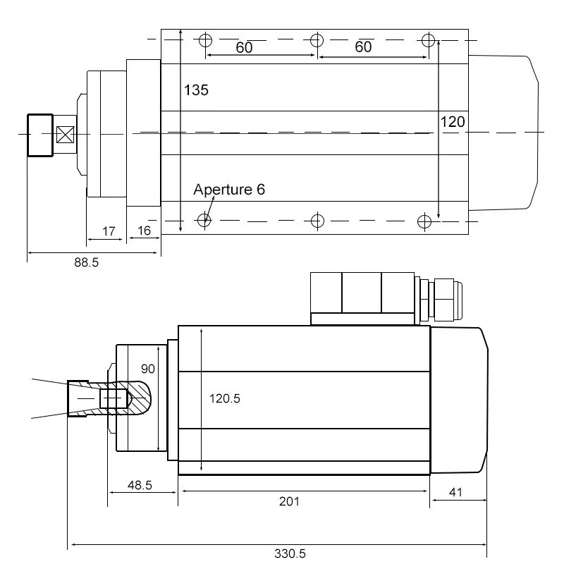 4.5kw CNC Spindle Motor 4.5 KW ER32 Air Cooled Spindle Motor Flange for Woodworking Machinery Parts-for Engraving Cutting