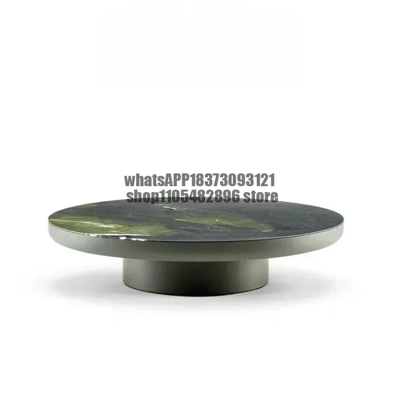 Minimalist living room avocado green marble home coffee table