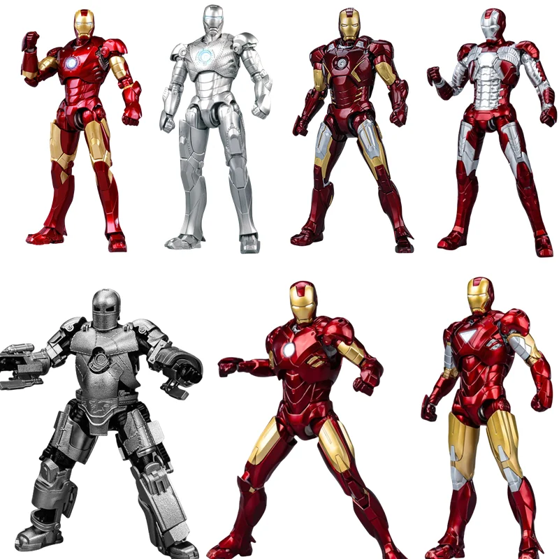 Fondjoy Iron Man Tony Stark MK1 MK2 MK3 MK4 MK5 MK6 MK7 figuras de acción de juguete modelo colección Kit de modelismo regalos de cumpleaños para niños