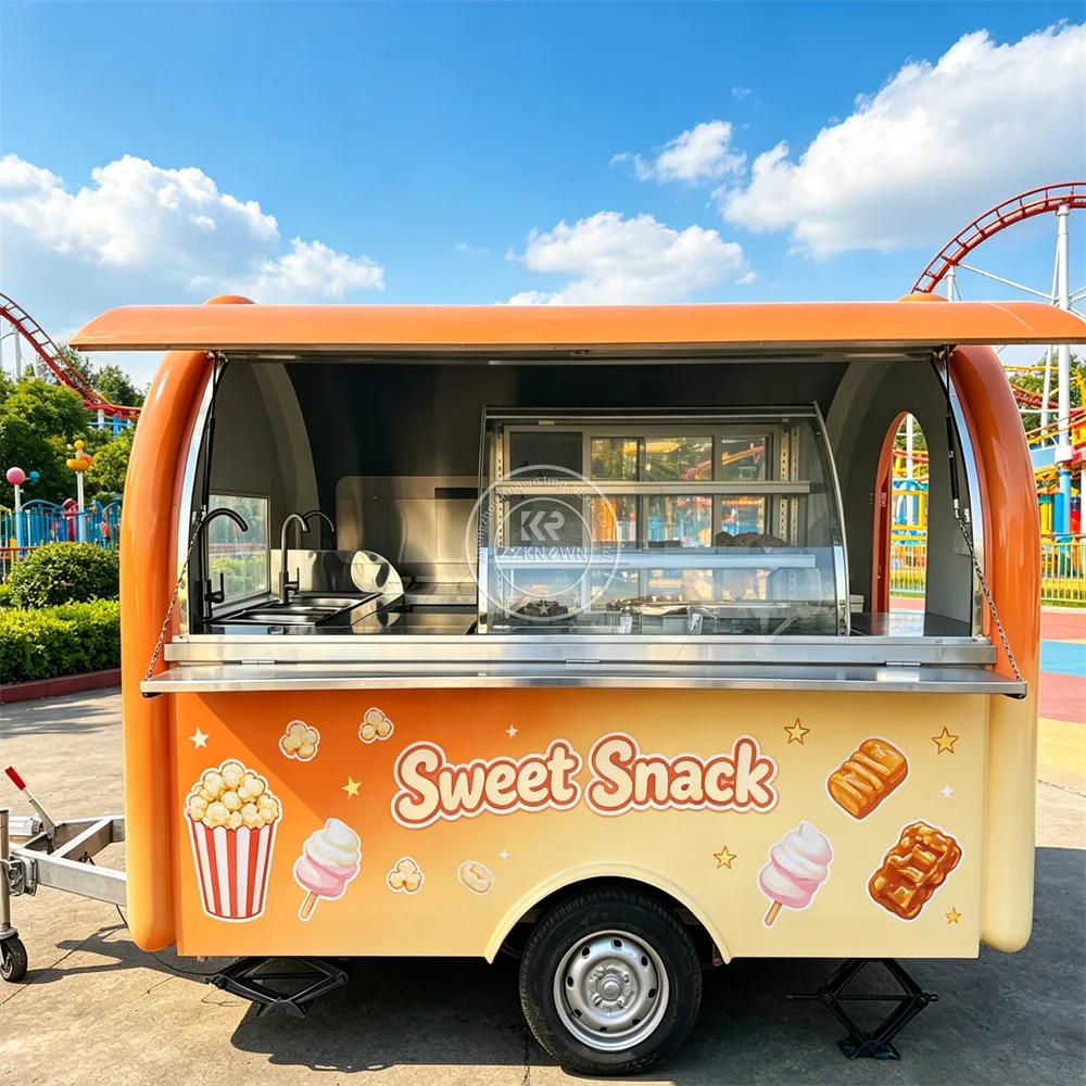 

Custom Outdoor Street Mobile BBQ Food Trailer Coffee Kiosk Coffe Snack Shop Street Restaurant Food Truck With Full Kitchen