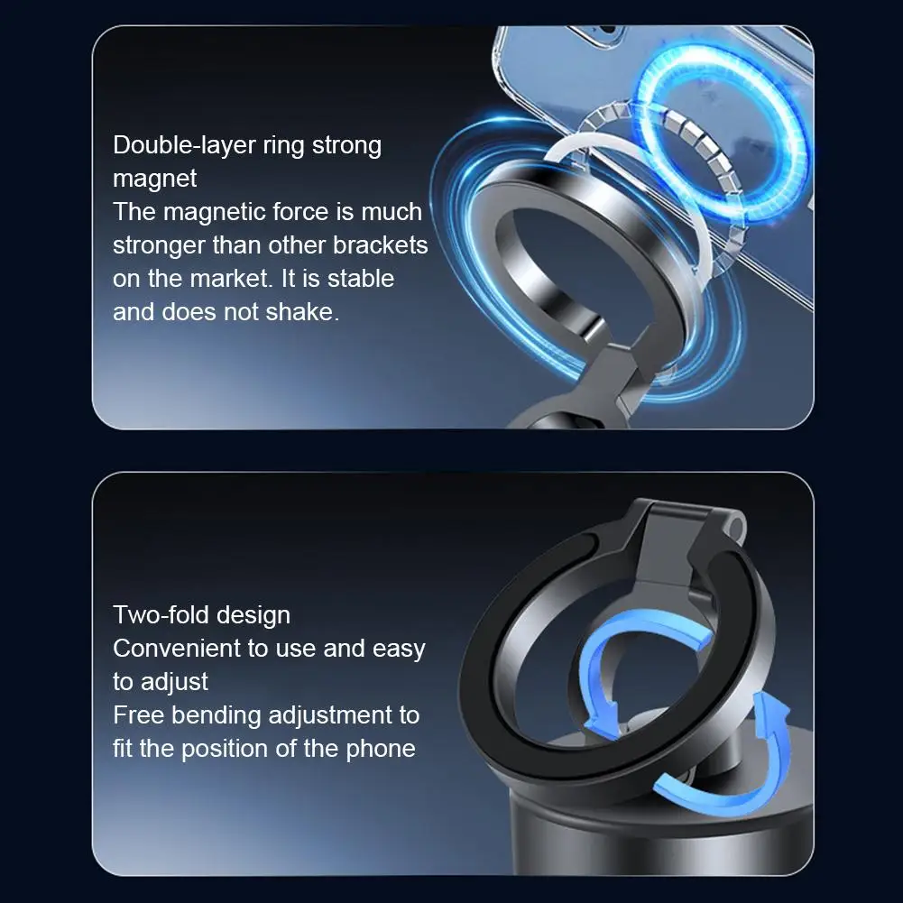 Magnetic Holder Cell Phone Holder Black Technology Universal Vacuum Adsorption Stable Suction Cup Phone Mount  Car Suction Cup