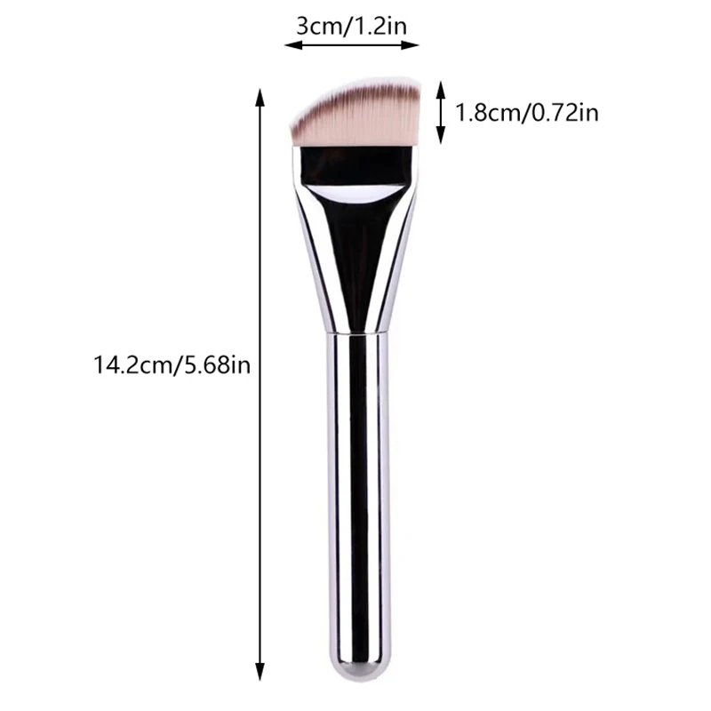 1 قطعة فرشاة كريم أساس رفيعة للغاية شعر ناعم رقيق فرشاة كونتور للوجه فرشاة كونتور مسطحة كريم الأساس فرش مكياج