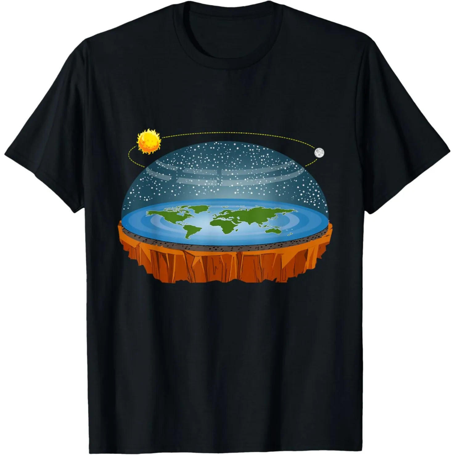 Flache Erde Verschwörungstheorie Astrologie Lustige Retro T-Shirts Baumwolle Humor Streetwear T-Shirt Kurzarm Unisex Lockere Kleidung – Detail 2