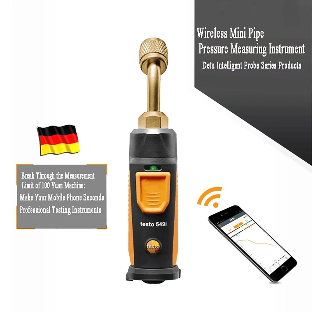 Testo 549i Wireless Pressure Gauge Digital Manifold Gauge Intelligent Air Conditioning Refrigeration System Tester APP Control