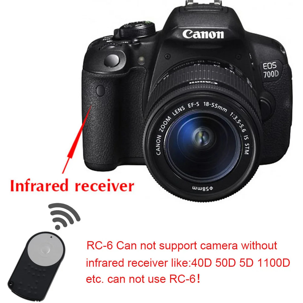 Remote Control RS-80N3 Shutter Release+RC-6 Selfie Infrared Wireless for Canon EOS 5D Mark II III 5D2 5D3 5DII 7D 7D2 5Ds R 6D