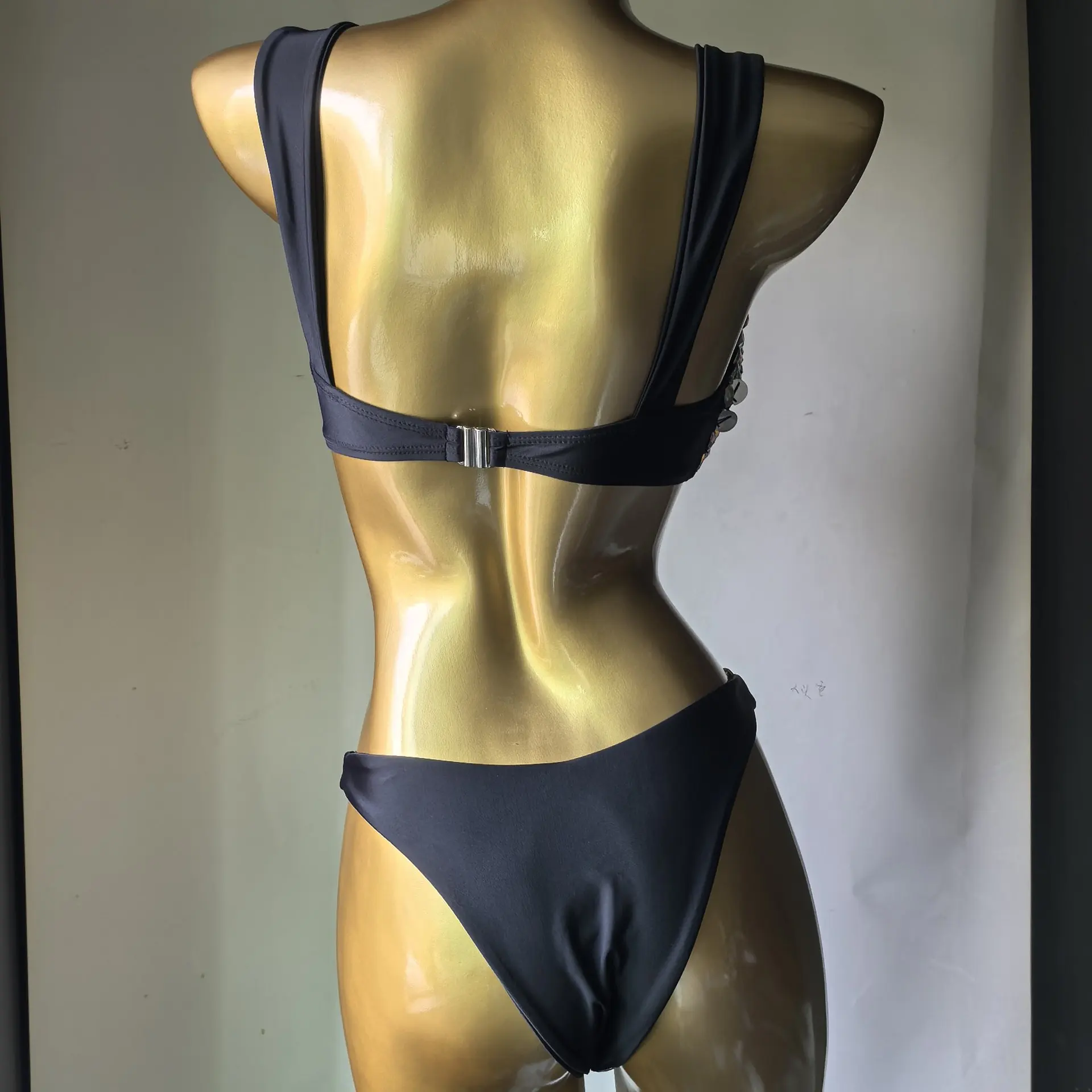 Sexy Beach Holiday Vacation Swimsuit Women Rhinestones Bikini Swimwear 2 Pieces Set Nightclub Party Pole Dancing Rave Outfits