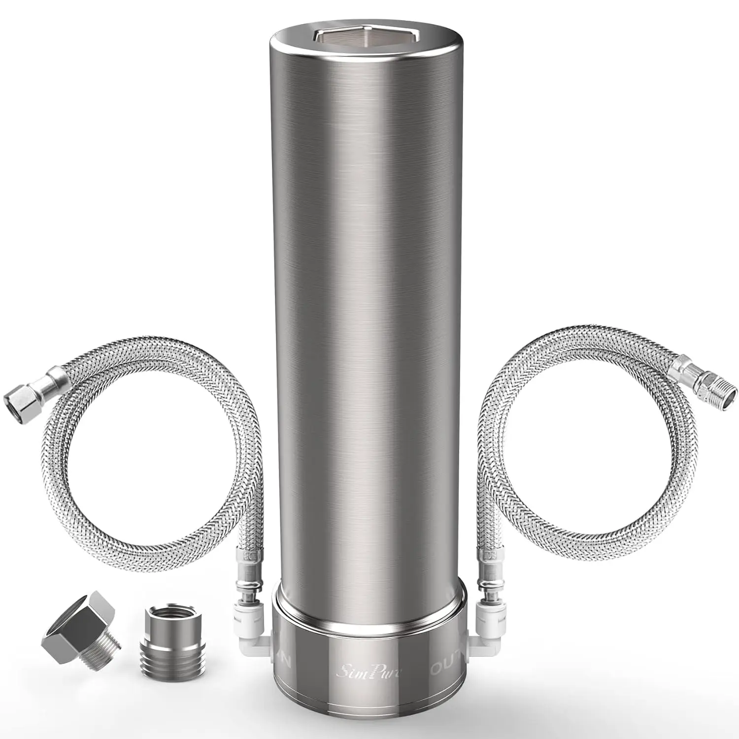 

V7 Under Sink Water Filter, 5-Stage Stainless Steel Water Filtration System Direct Connect to Kitchen Faucet, Reduces 99
