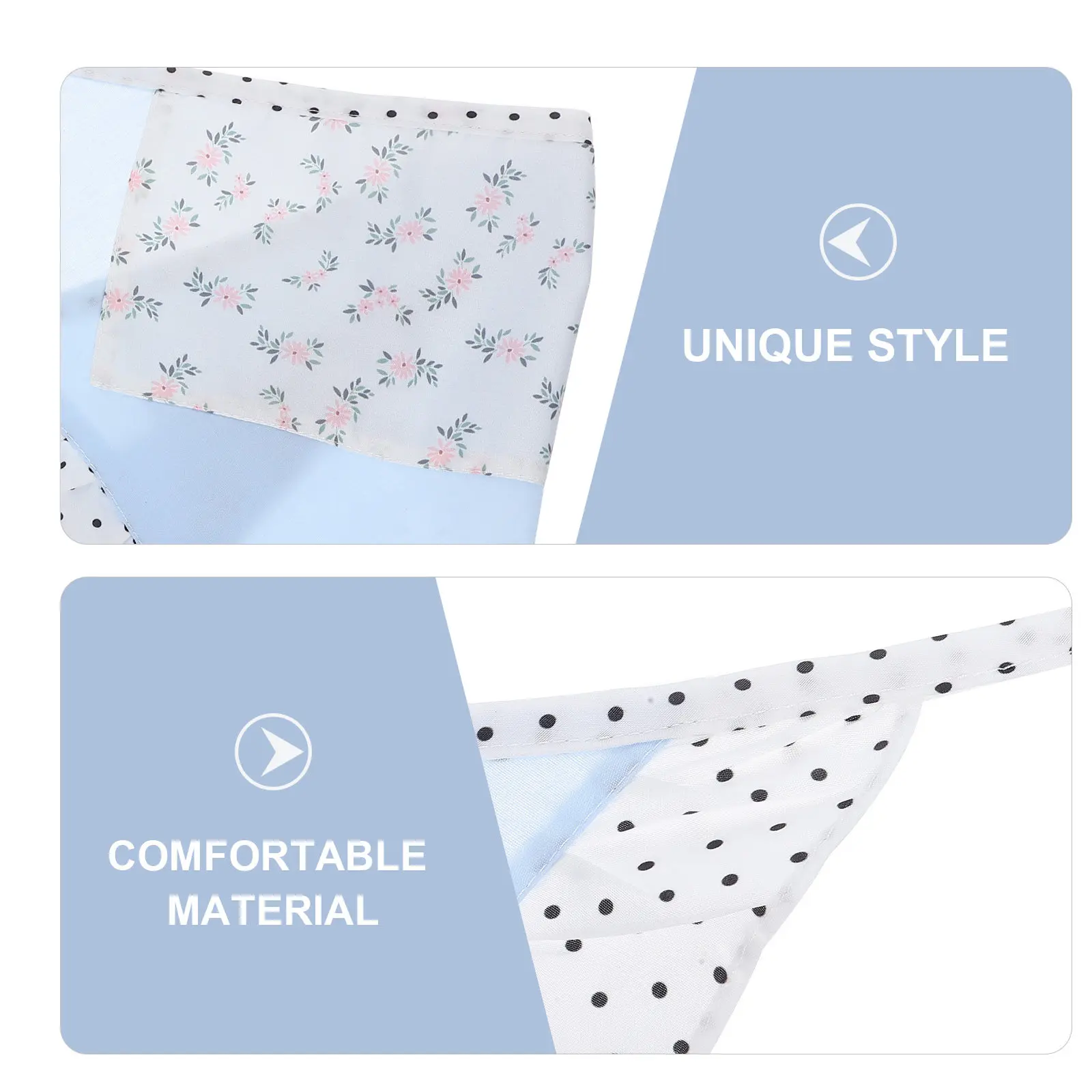 Light Blue Floral Small Flower Headscarf Triangle Scarf Stylish Versatile Soft Fabric Comfortable Casual Party Hair Accessory