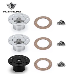 PQY - New Aluminum Billet Fuel Cell / Fuel Surge Tank Cap Flush Mount 6 bolt Surface Oxidation Opening ID 35.5mm PQY-SLYXG01