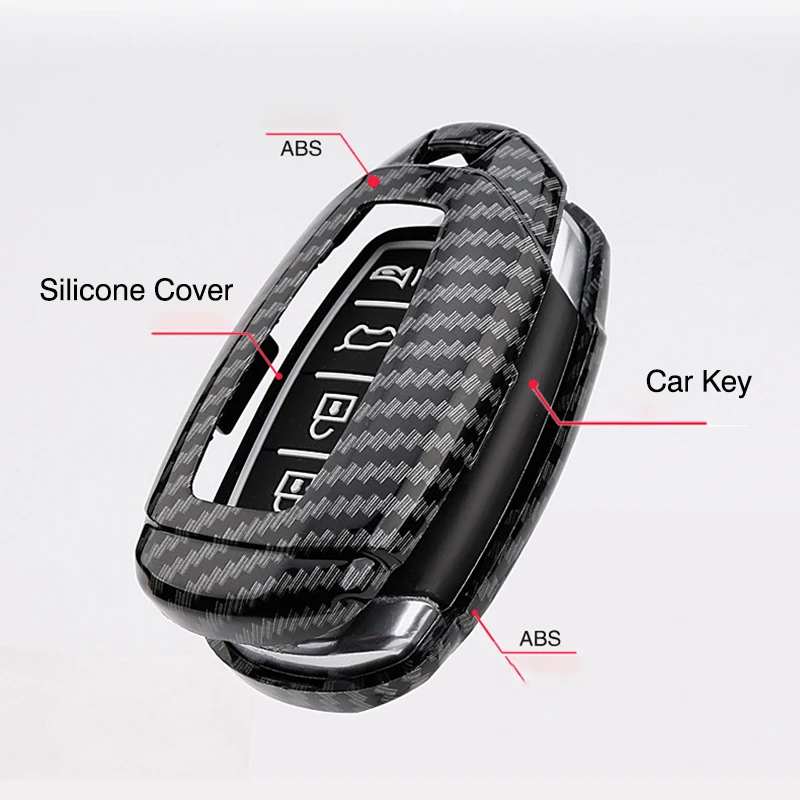 4 Buttons Carbon Fiber Smart key Case For KIA Forte Sportage K2 K5 For Hyundai Genesis Coupe Sonata ix35 Car key Fob shell Cover