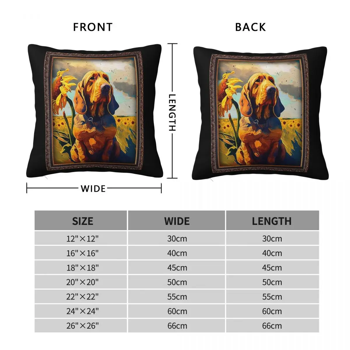 Bloodhound Adorable Dog Square Pillowcase Polyester Linen Velvet Pattern Zip Decor Pillow Case Sofa Seater Cushion Case