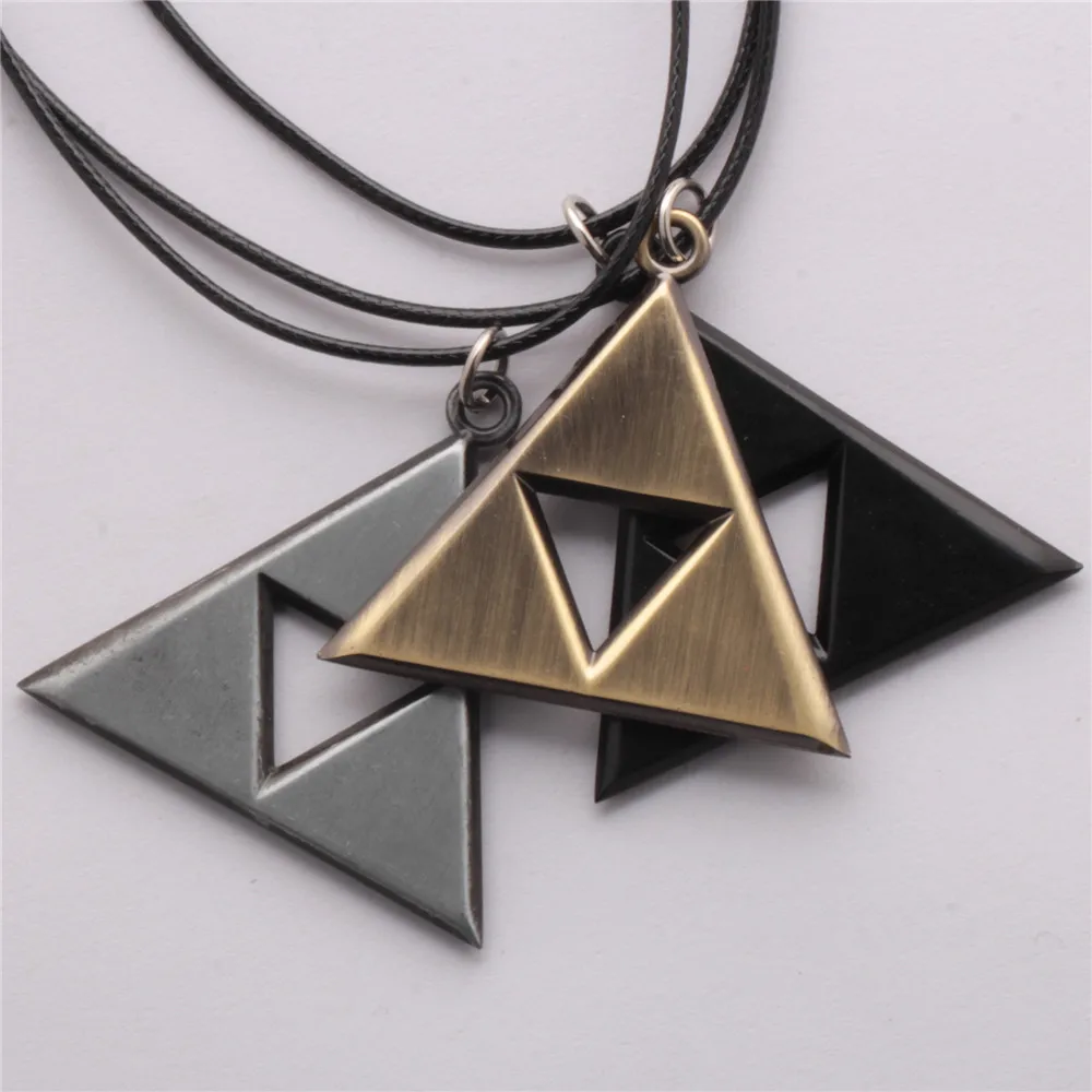 Collares y Colgantes con Símbolo Triangular Vintage, Accesorios del Juego LoZ, Amuleto Triangular de Bronce, Collar Gargantilla, Joyería Cosplay, Regalos