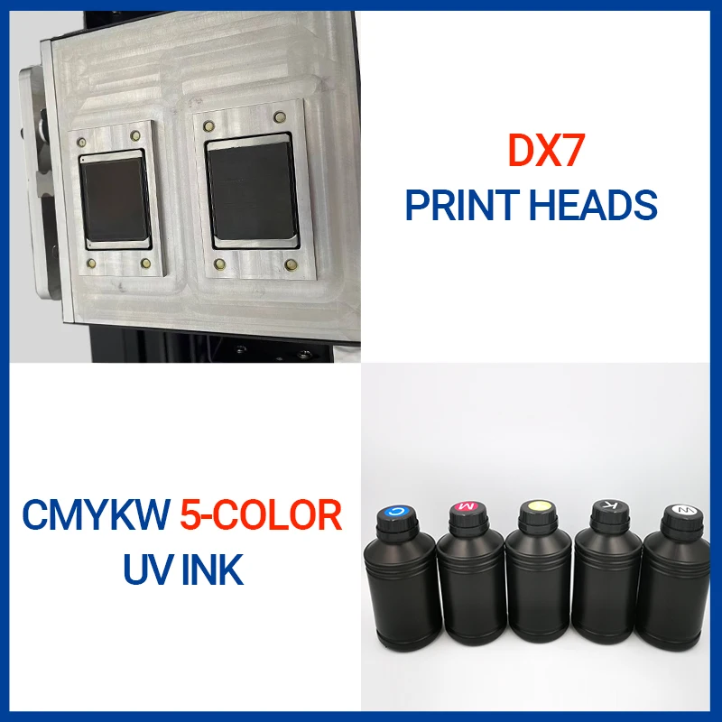 2-IN-1 Wall Printer Machine 3D Automatic Double DX7 Print Head Five Colors UV ink High Efficiency