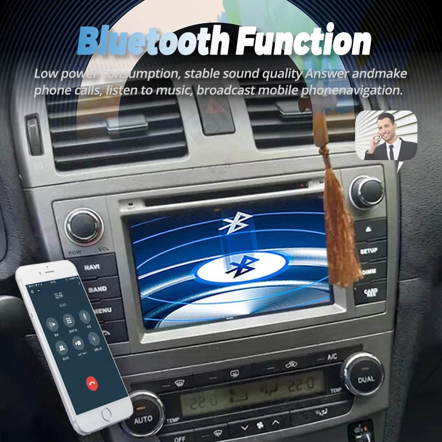 7 polegada ai voz carplay android 15 rádio do carro estéreo para toyota avensis 2009 - 2015 navegação gps multimídia tela do jogador de vídeo