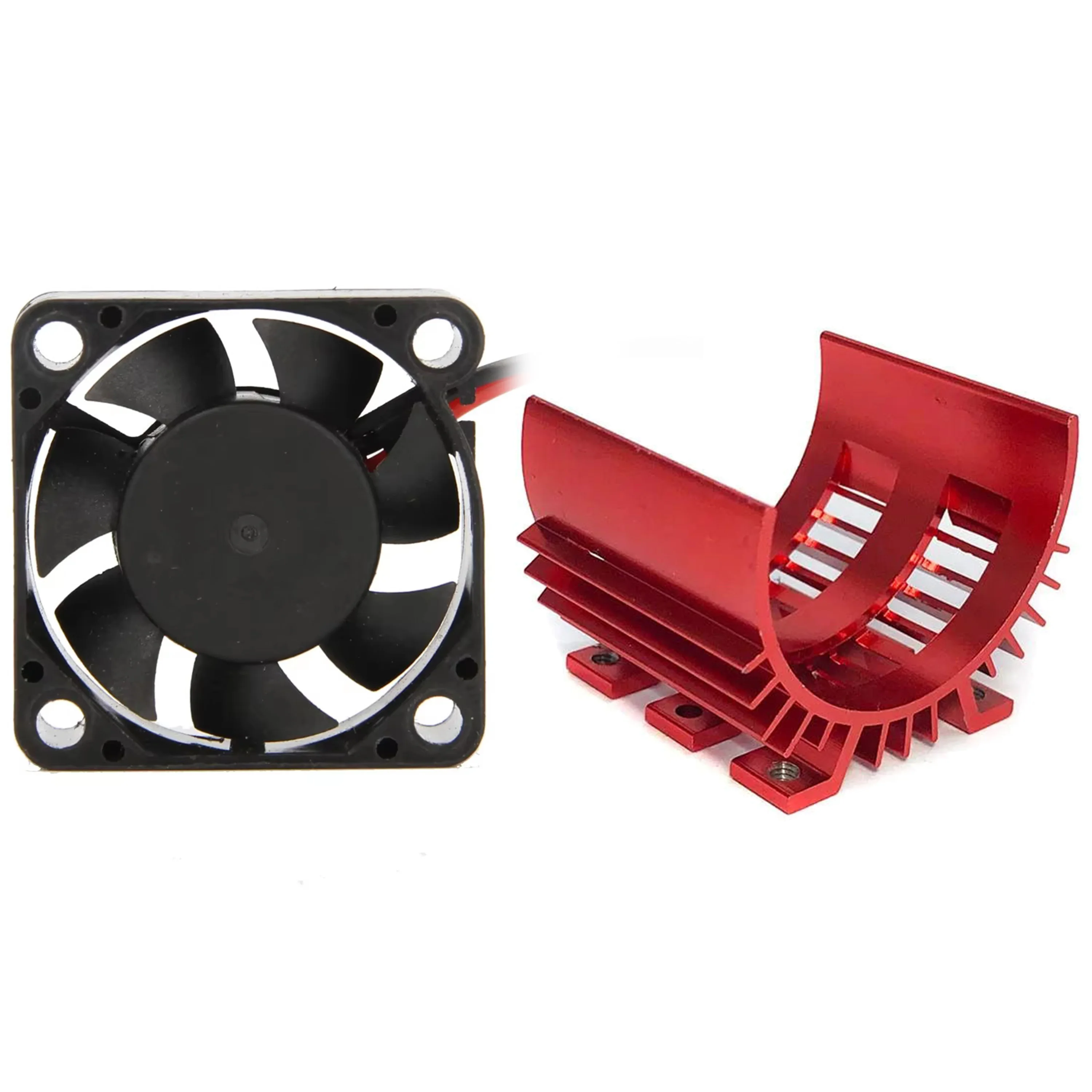 Lot de 4 ailettes de refroidissement pour moteur électrique en aluminium pour moteurs sans balais 550, 540, 3650, accessoires de voiture, camion, rouge