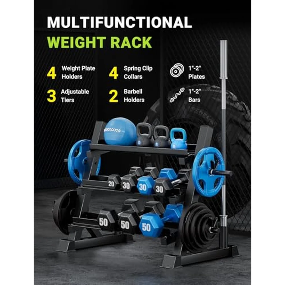 Dumbbell Rack Stand Only 1100LBS Heavy Duty Weight Rack for Home Gym Adjustable 3 Tier Weight Storage Rack for Dumbbells