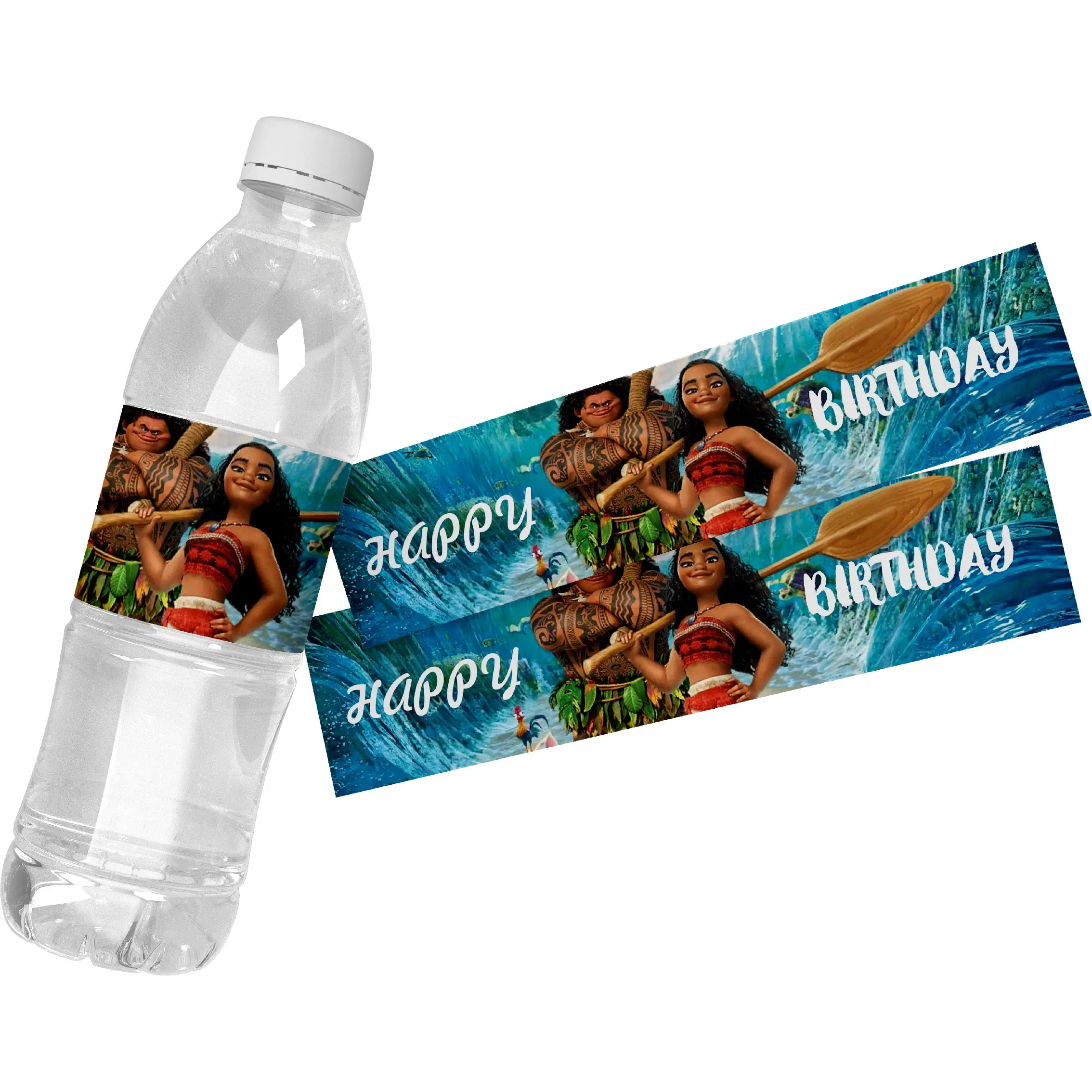 6 Stück Disney Moana Geburtstagsgeschenke Wasserflasche Wein Etiketten Süßigkeiten Wrapper Aufkleber Kinder Baby Shower Party Verpackung Dekorationen