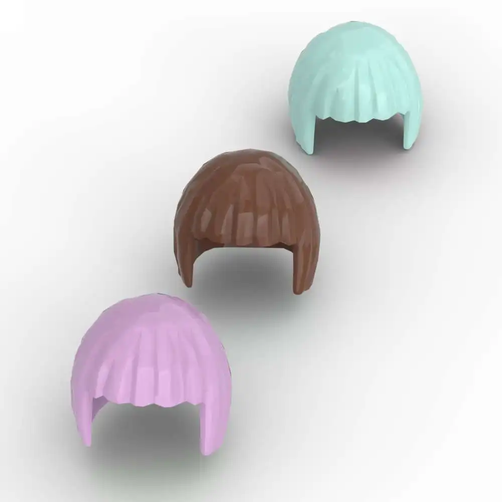 

MOC 10PCS Hair Short 62711 With Neat Bangs Part Brick Baby Head Stitching Substitutable Building Block Toys Girls Holiday Gifts