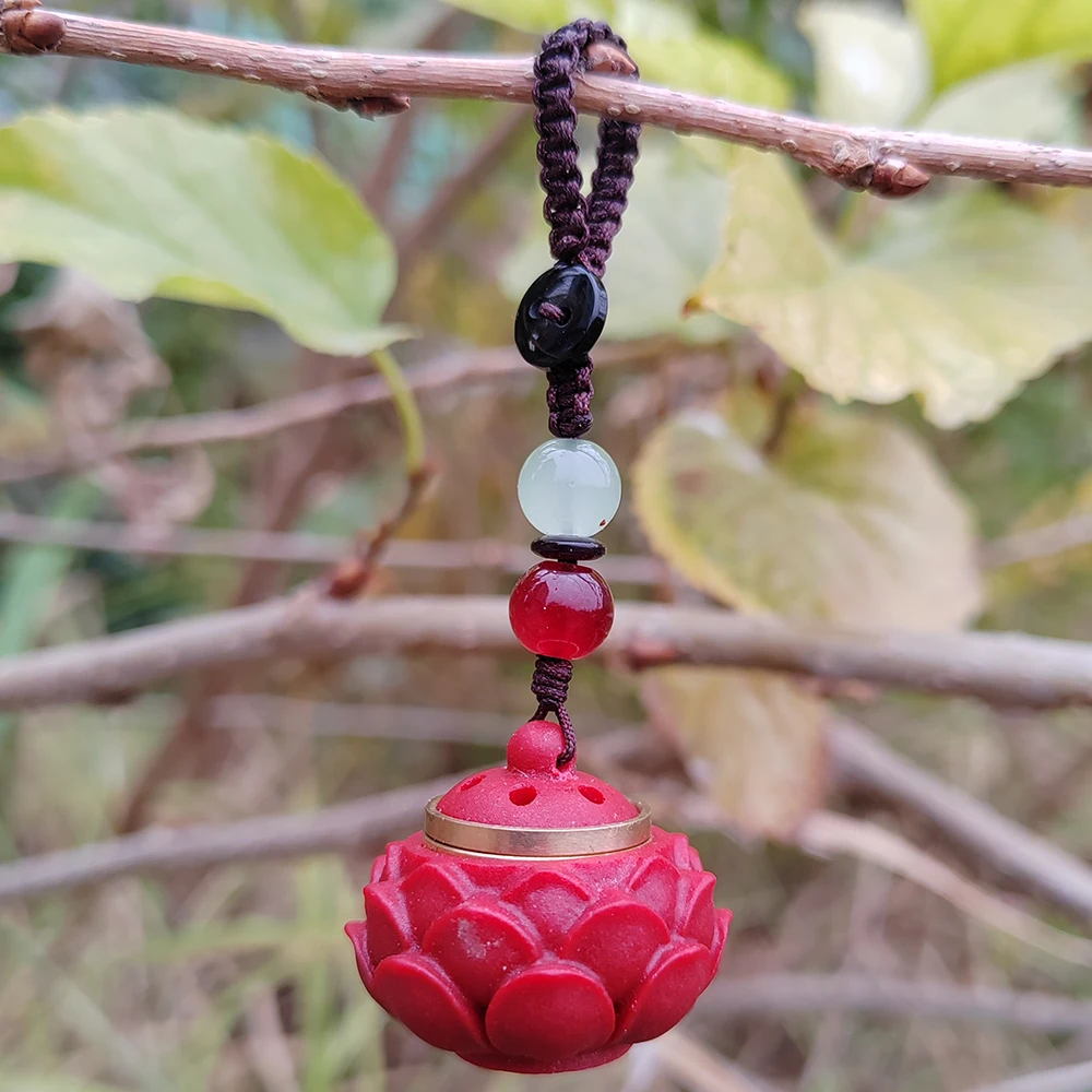 Colgante de Resina con Forma de Loto Abrible de 1.2 Pulgadas, Estética Oriental, Estilo Chino, Ideal para Decoraciones Navideñas, Decoraciones Festivas, Decoraciones para el Hogar, Colgantes para Dormitorio, Regalos de Regreso a Clases, Regalos de Año Nue