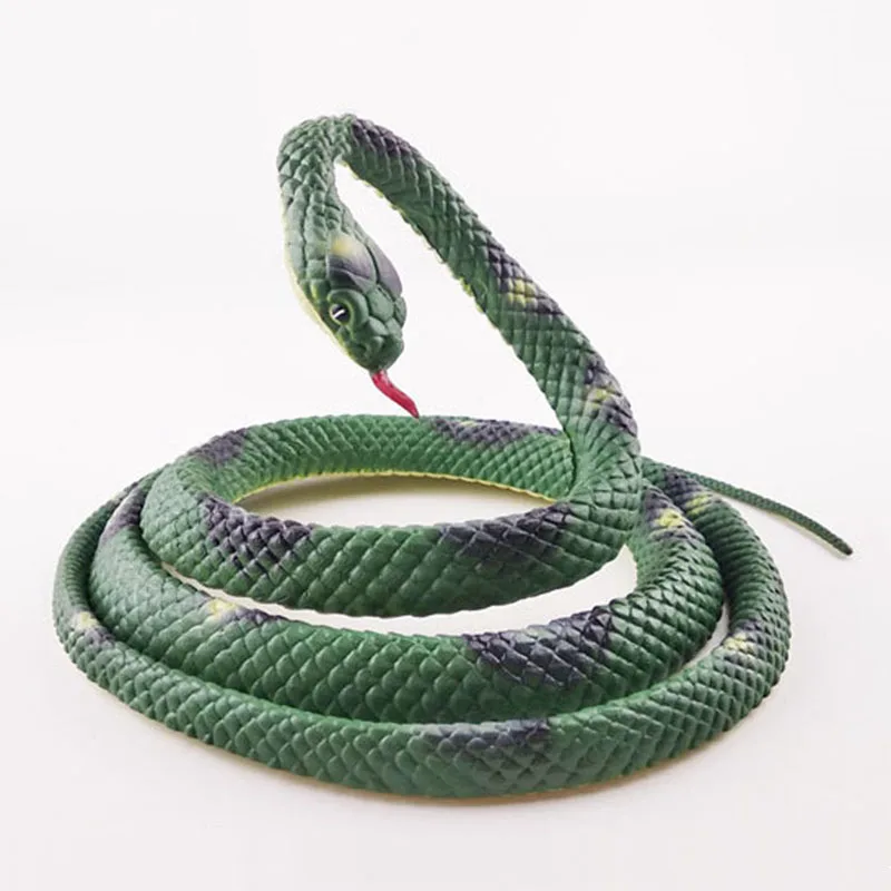 135cm Simulation Rubber Soft Fake Green Snake Novelty Children Toys Prank Surprise Boys Tricky Snake Toy