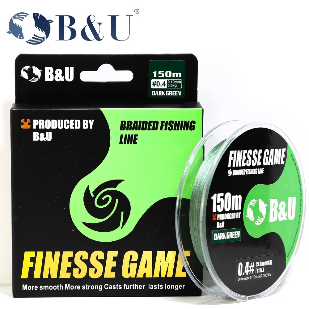 

B&U Micro Braided PE Long Casting Fishing Fishing Lines Saltwater 4 Strands Japan Monofilament Fishing Line Set Leader Line