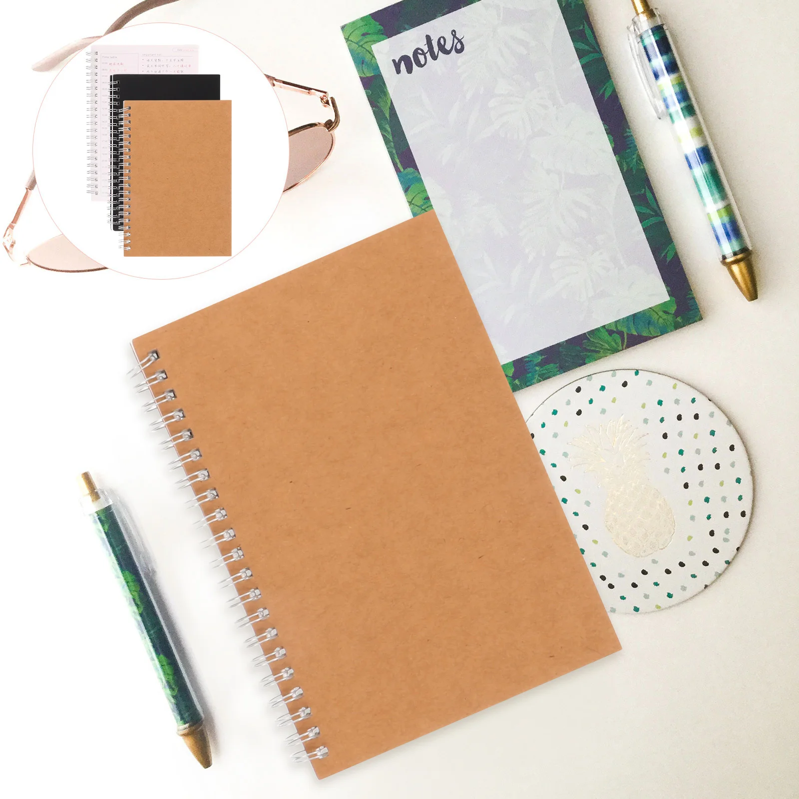 3Pcs Exquisite Planner Notebook Portable Finance Journal for Expense Tracking Daily Diary Students Notepads Organizers