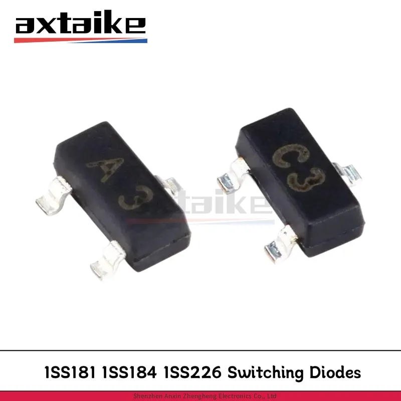 100PCS 1SS181 A3 1SS184 B3 1SS226 C3 SOT-23 100mA 80V 1SS226,LF SMD Switching Diodes Transistors