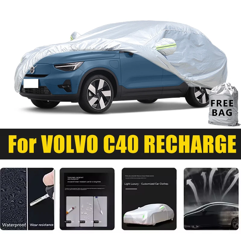 

For VOLVO C40 RECHARGE Car Cover Outdoor Protection Covers Snow Sunshade Waterproof Dustproof Exterior UV Car Accessories