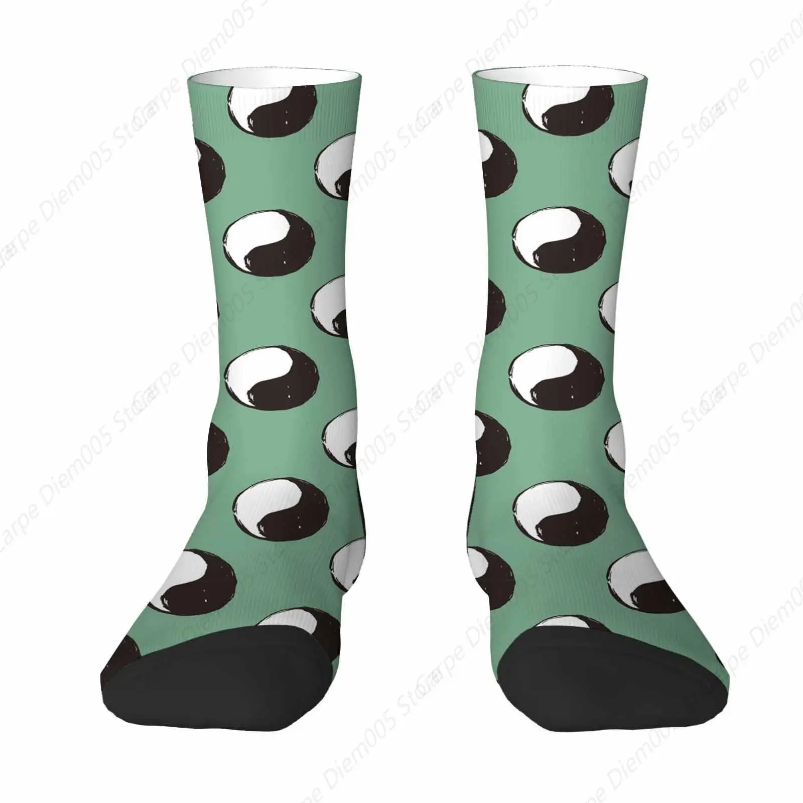 Black And White Yin Yang Hug Mens Fun Dress Socks Socks For Women Funny Novelty Crazy Design Cotton Socks