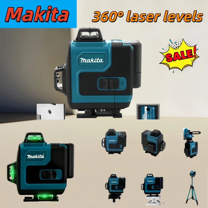 

Makita 16 Lines Professional Laser Level Horizontal Vertical Green Laser Automatic 360°Self-Leveling Nivel Laser Building Tools