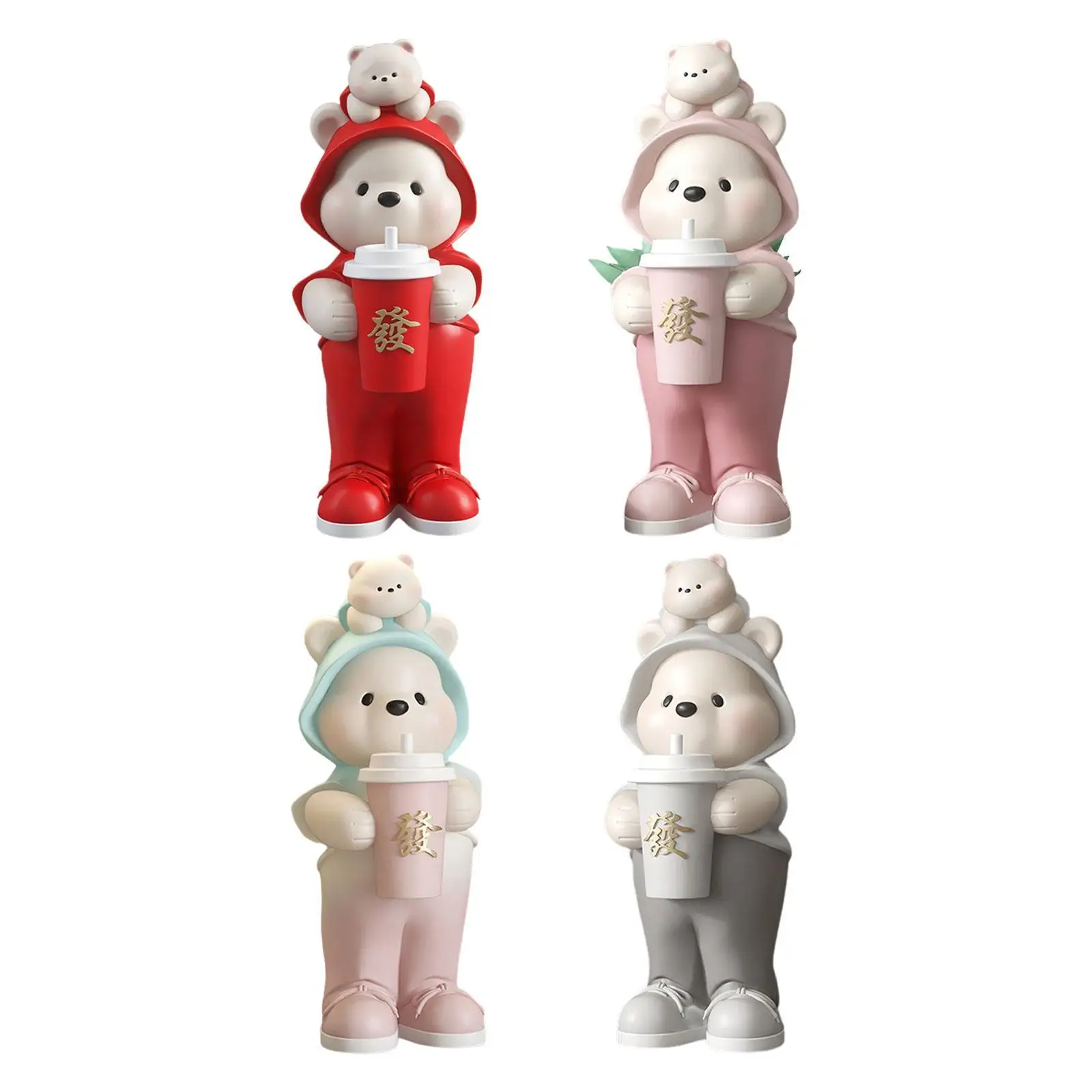 

Cute Bear Figurine Unique Gift Decorative Sculpture for Desktop Kids Cabinet