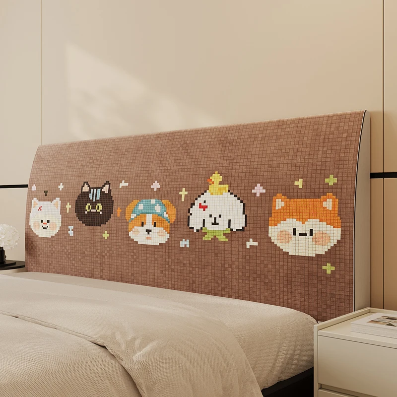 Ins Style Bedroom Bed Back Cover Soft Cushion Dustproof Removable Washable Creamy Wind Universal for All Seasons Bed Head Cover