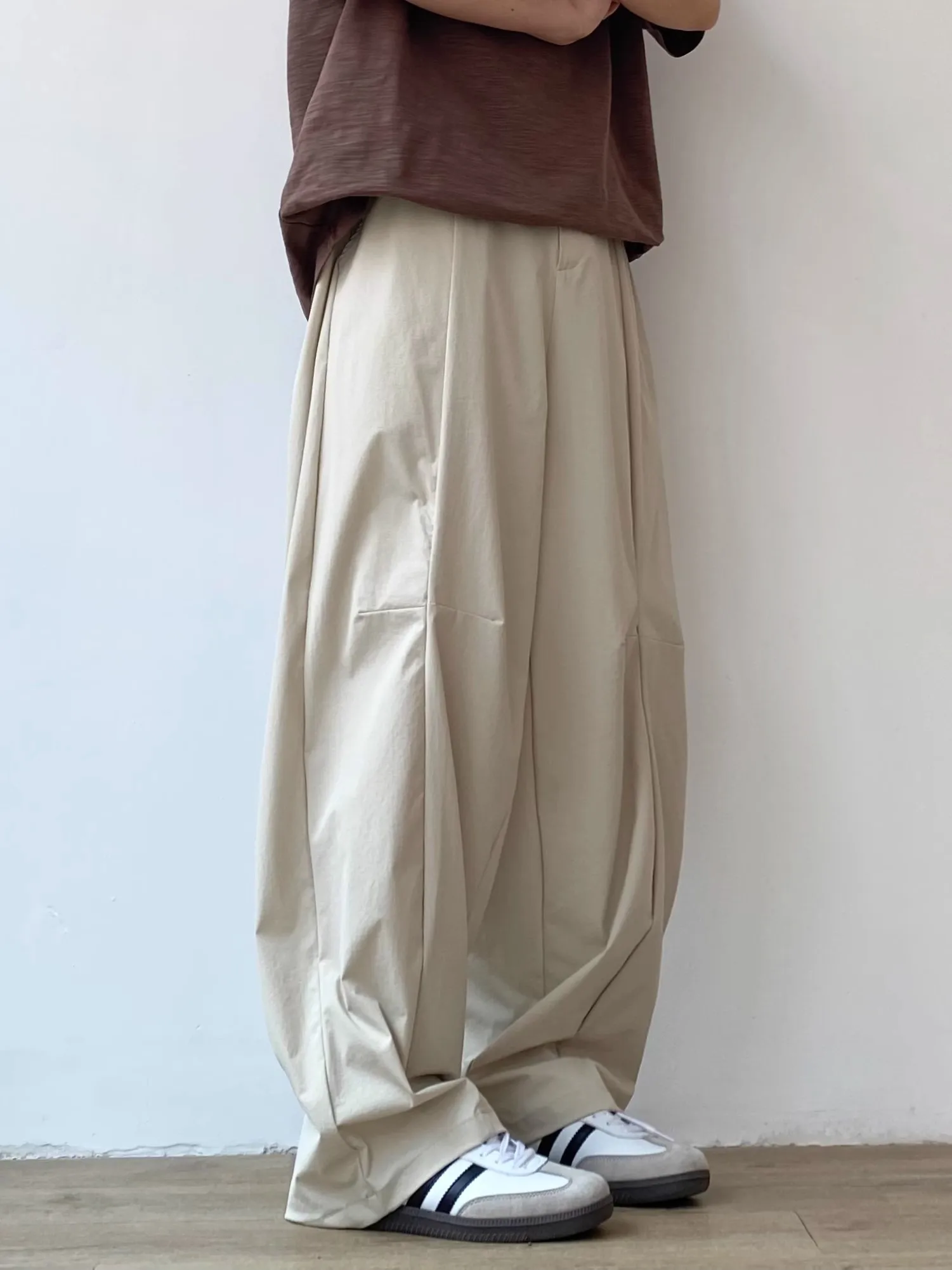 

Мужские летние брюки-джинсы из ледяного шелка в стиле ретро, свободные, повседневные, тонкие, быстросохнущие, с широкими штанинами