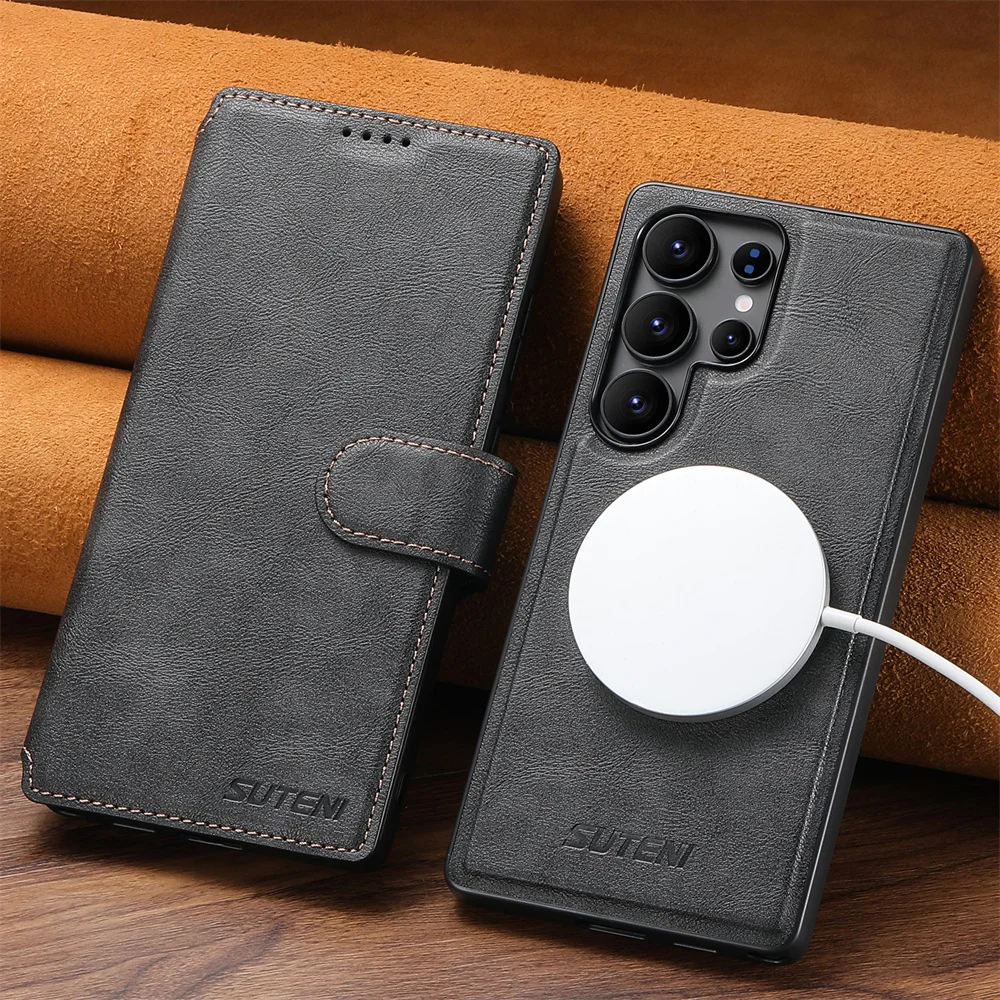 

Magnetic Detachable Wallet Case Card Holder Phone Case for Samsung Galaxy S25 S24 S23 S22 Ultra Flip Leather Protective Cover