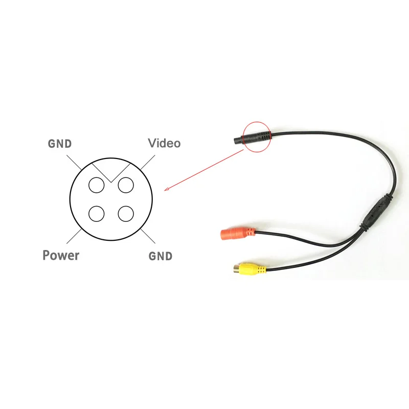 ANSHILONG Car Video DC Cable RCA to 4PIN For Car Parking Rearview Rear View Camera Connect Car Monitor DVD Trigger Cable