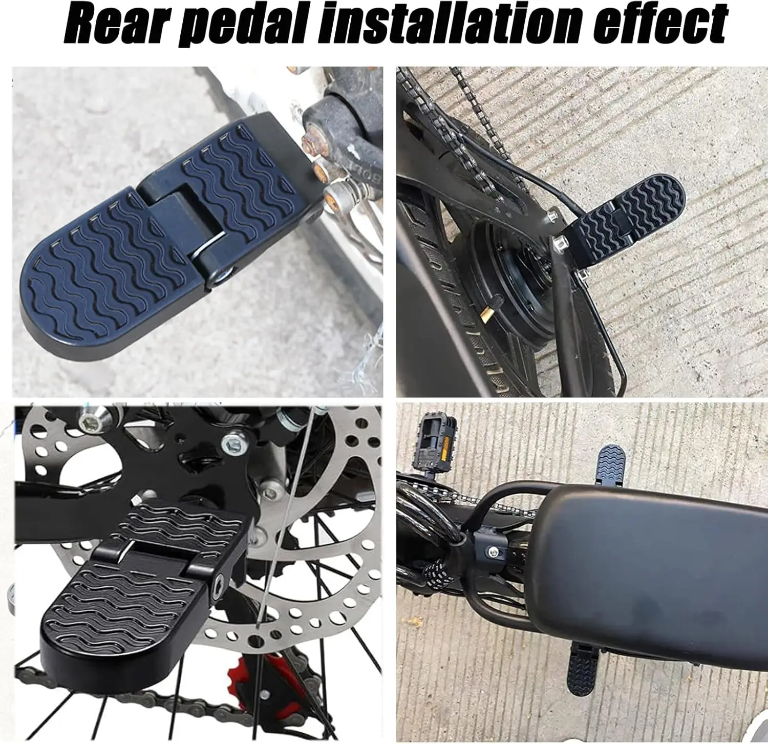 10/15 MM U Slot Fahrrad Hinten Pedale Klapp Hinten Sitz Fußstütze Pedale Radfahren Zubehör für Mountainbike Klapp fahrrad – Detail 7