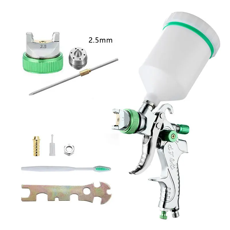HVLP Professioneel Spuitpistool 1.4/1.7/2.0/2.5mm Stalen Mondstuk Zwaartekracht Spuitpistool Draagbare Autolak Spuitpistool DIY Spray Paint Kit